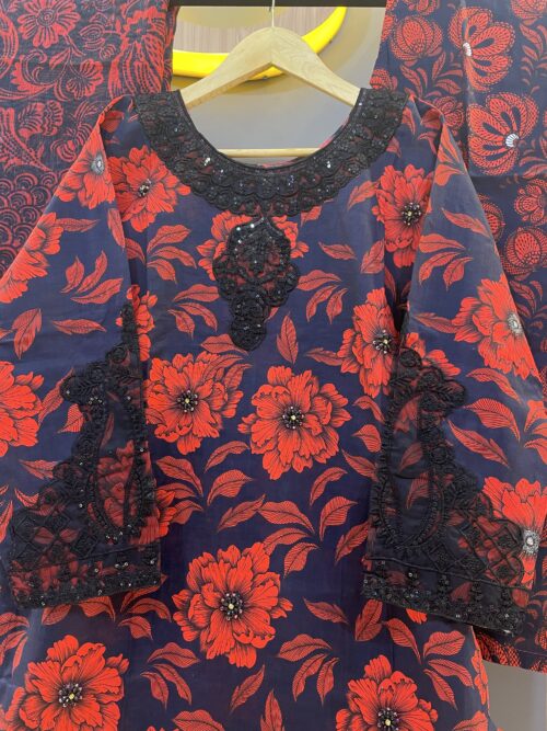 301 3pcs Lawn cotton ready made suit - Image 2