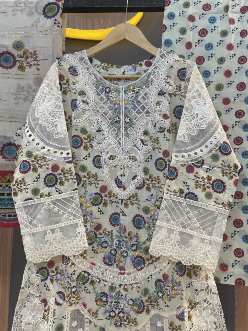 296 3pcs Lawn cotton ready made suit - Image 2