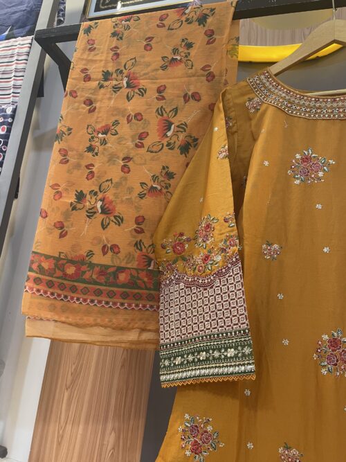276 Original 3pcs Bin Saeed brand ready made suit - Image 4